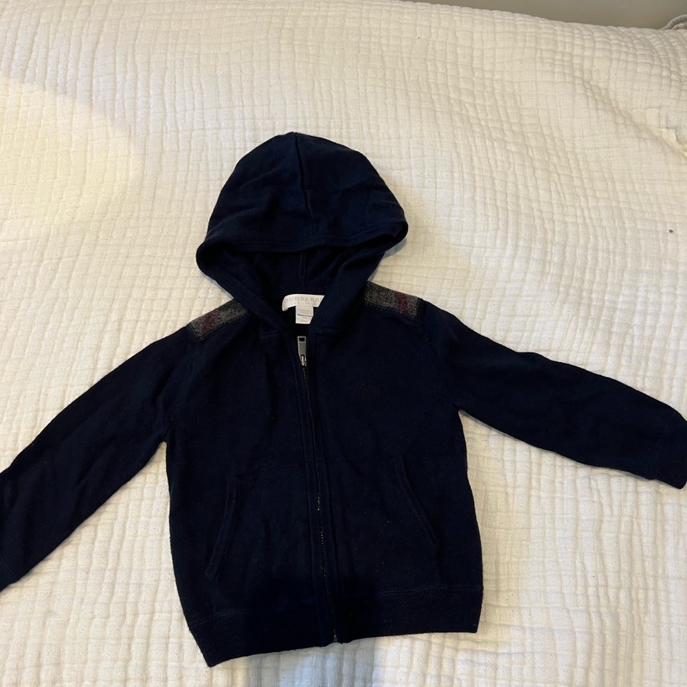Burberry Marino wool 18mo navy zip sweater. Worn once.